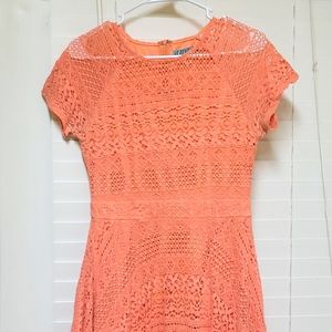 Francesca's coral lace dress